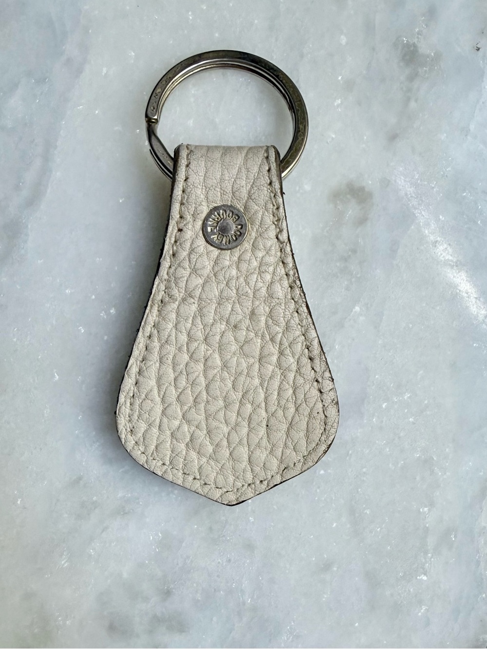Dooney and Bourke Vintage All Weather Leather Keychain Duck Logo Brass Charm - Picture 4 of 7